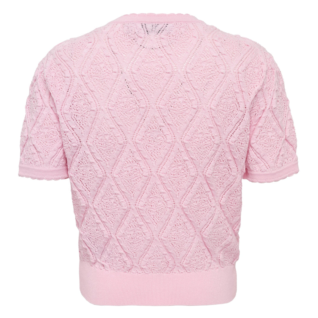 Pink Pointelle Knit Top