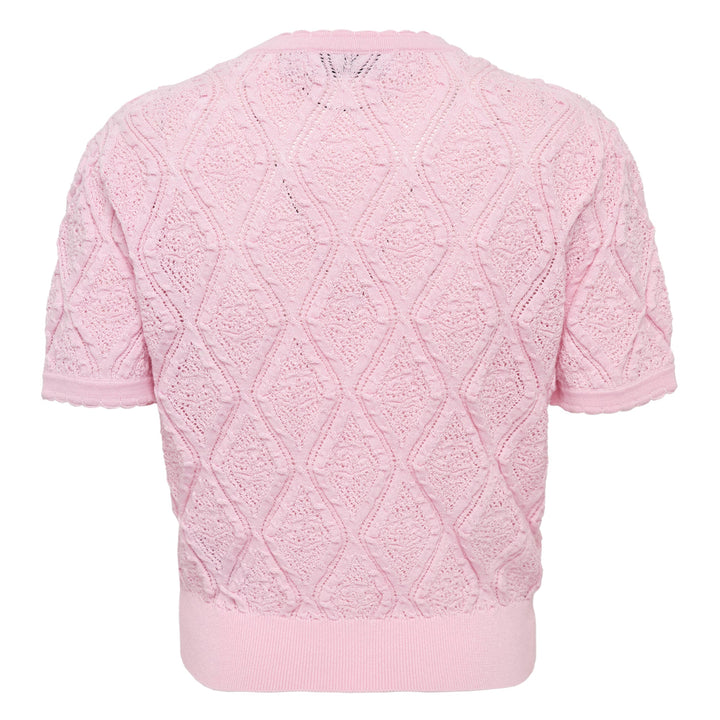 Pink Pointelle Knit Top