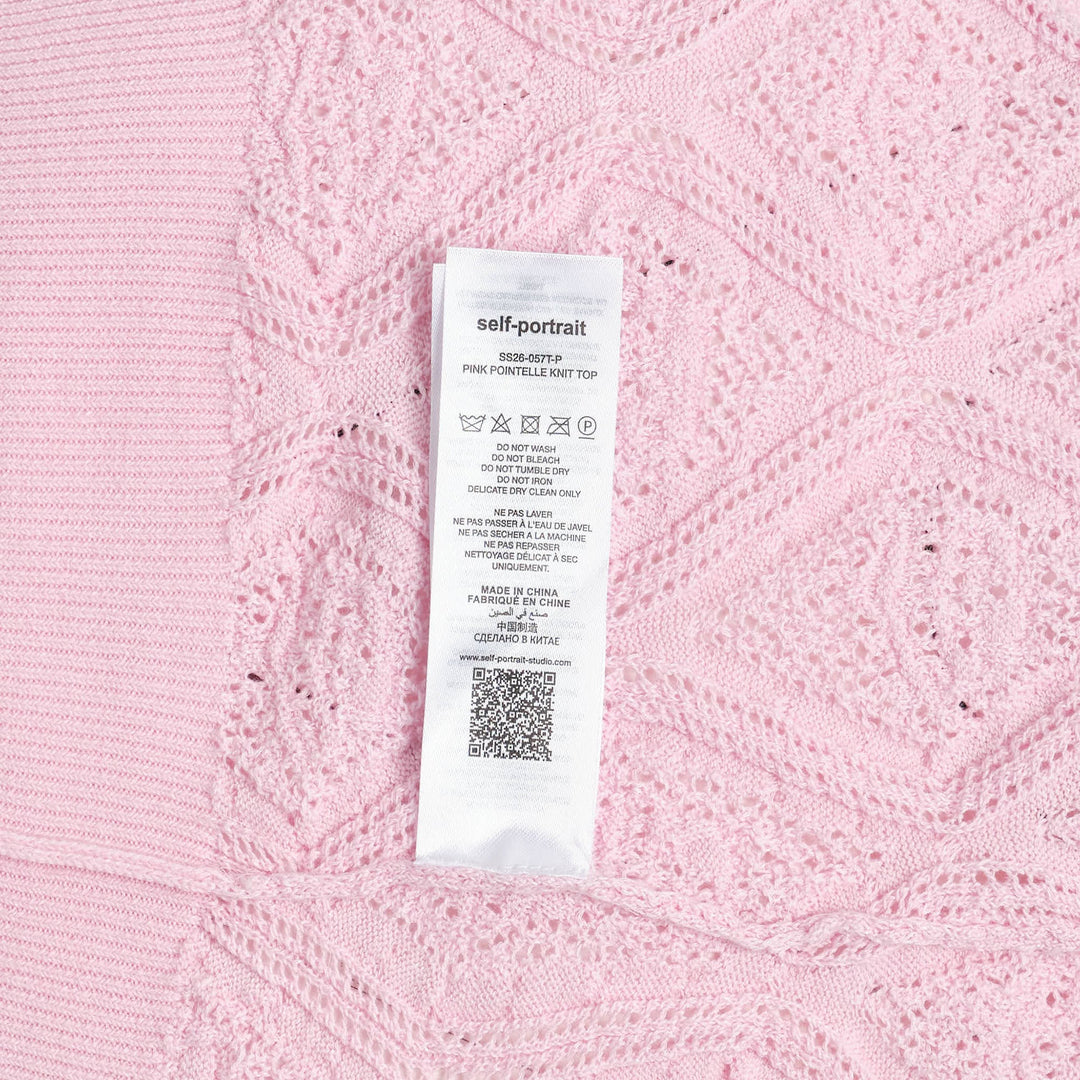 Pink Pointelle Knit Top