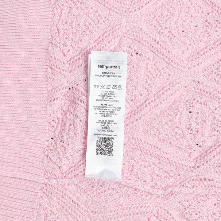 Pink Pointelle Knit Top
