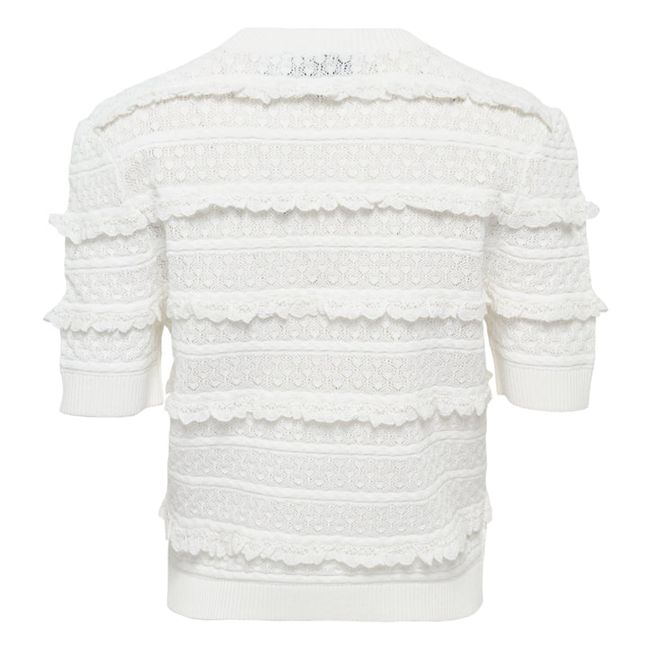 White Pointelle Knit Top