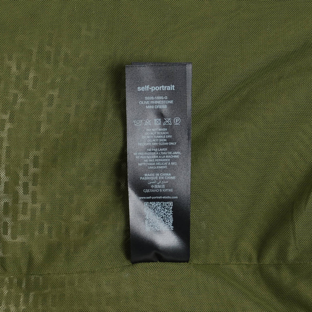 Olive Rhinestone Mini Dress