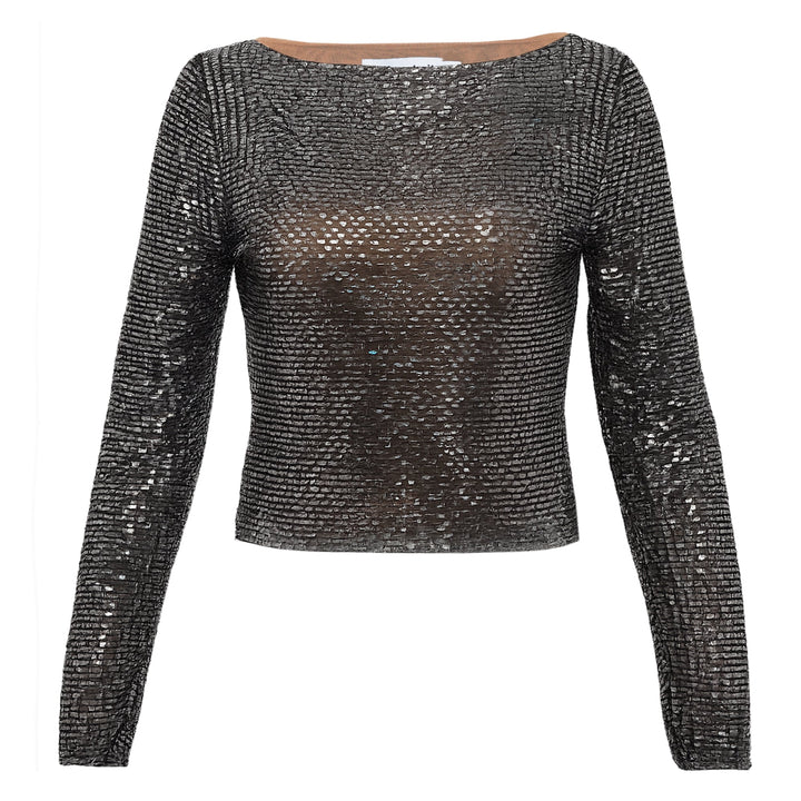 Gunmetal Rhinestone Top