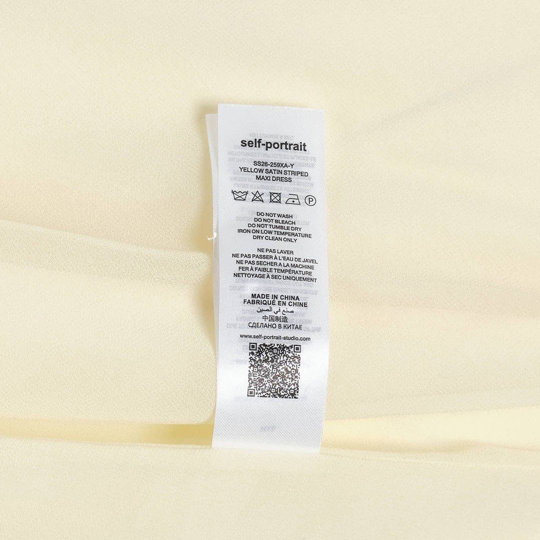 Yellow Satin Striped Maxi Dress