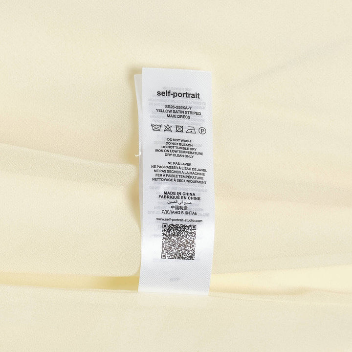 Yellow Satin Striped Maxi Dress