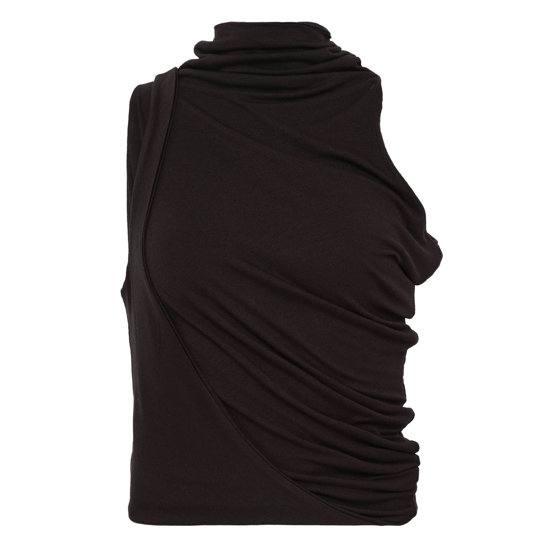 Asymmetric Draping Sleeveless Top
