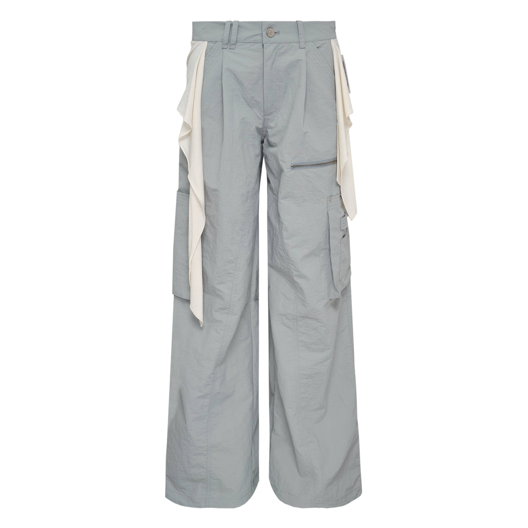 Mixed Layered Tie Jogger Pants