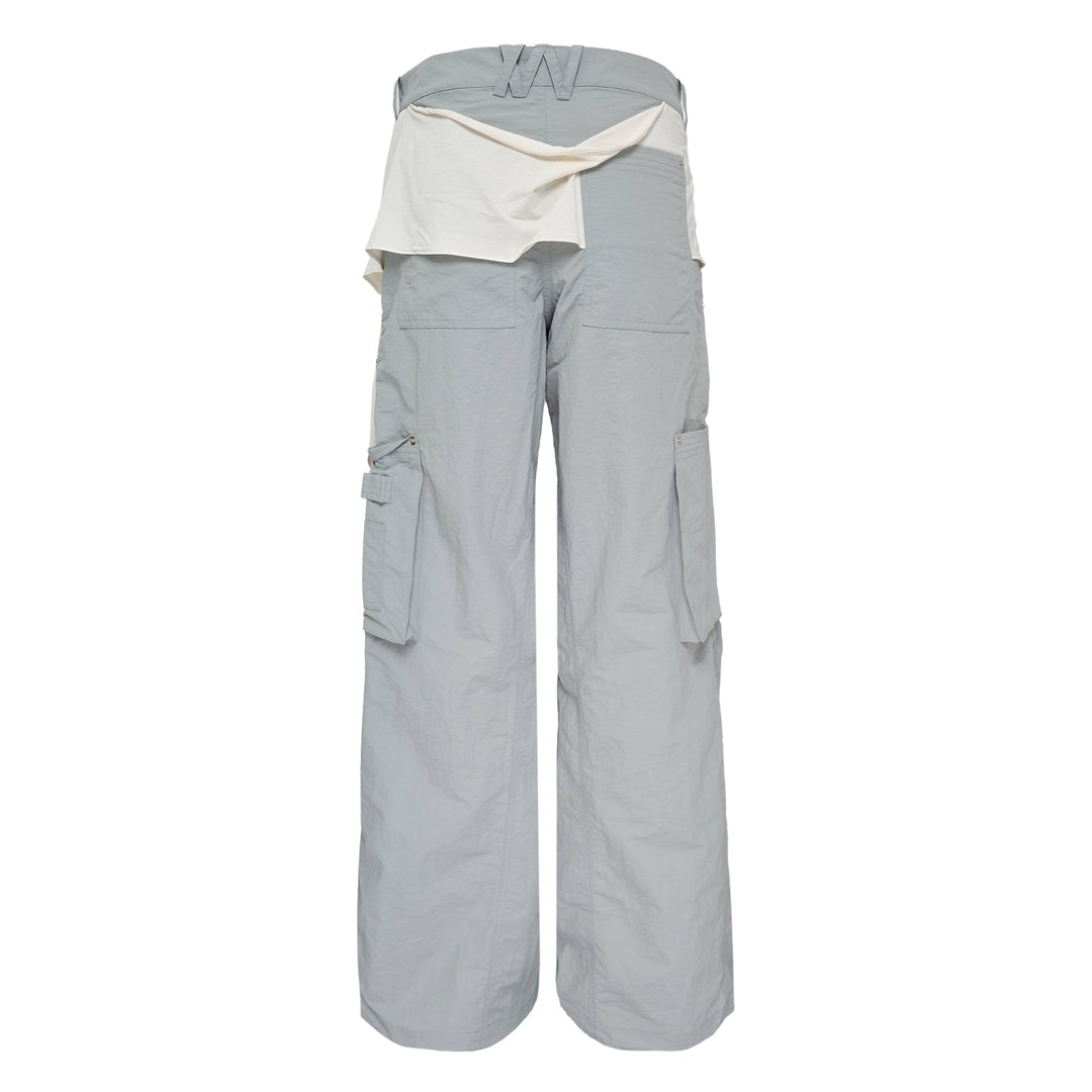 Mixed Layered Tie Jogger Pants