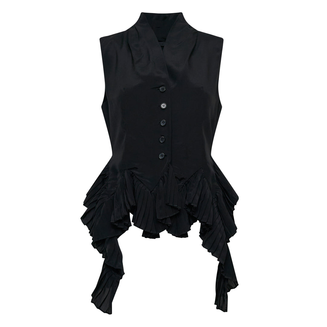 YCH Pleated Asymmetrical-Hem Vest – Available at Club 21, Official Retailer in Singapore, Malaysia & Thailand with Global Shipping Online