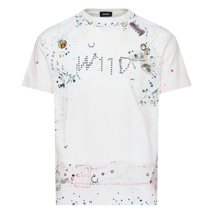 White Trompe-L'oeil Pierced T-Shirt
