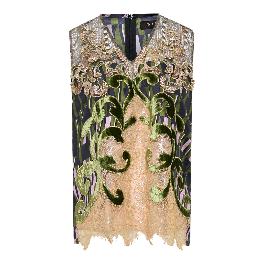Biyan Mix Lace Twill Silk Print Top – Available at Club 21, Official Retailer in Singapore, Malaysia & Thailand with Global Shipping Online