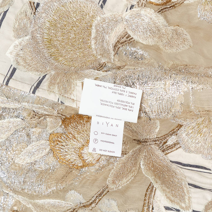 Embroidered Mix Organza Silk Top