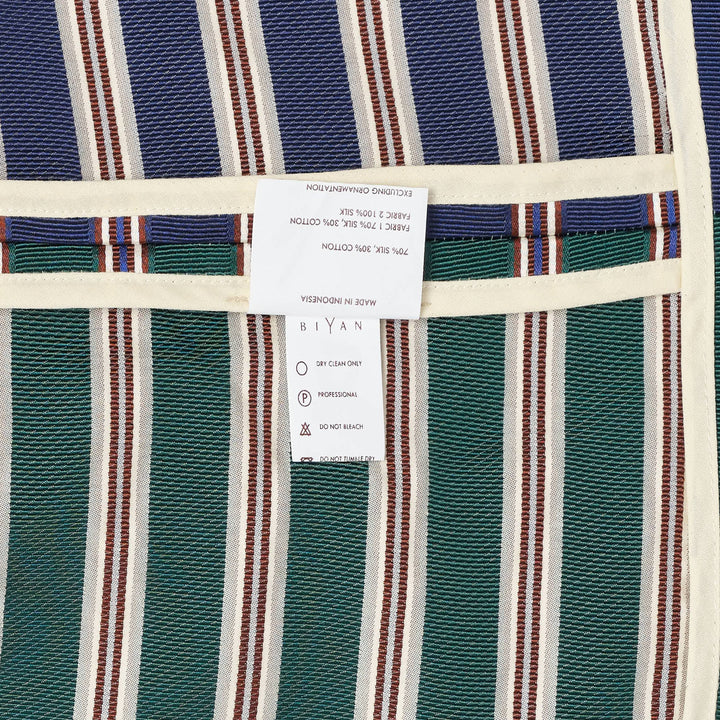 Stripe Cotton Silk Short Sleeve Top