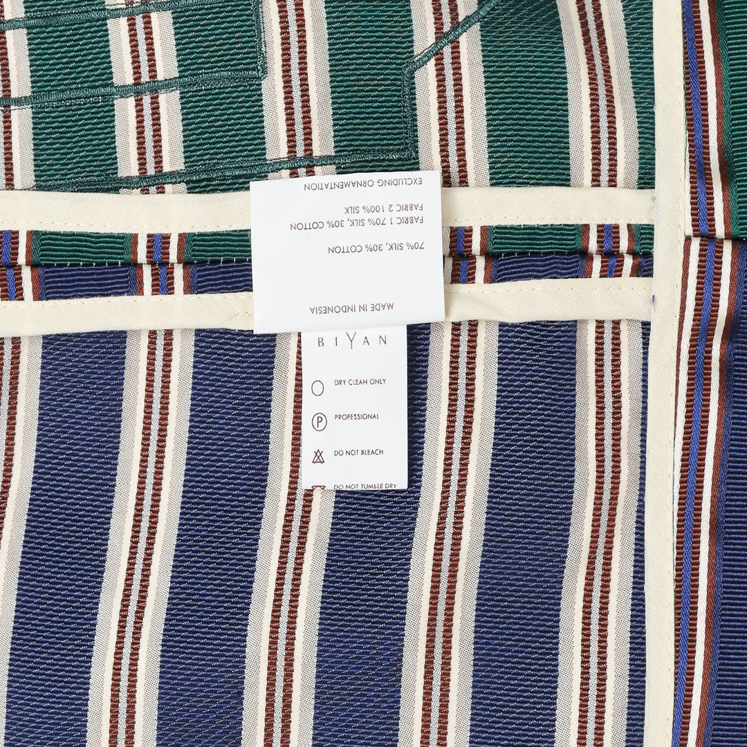 Stripe Cotton Silk Short Sleeve Shirt