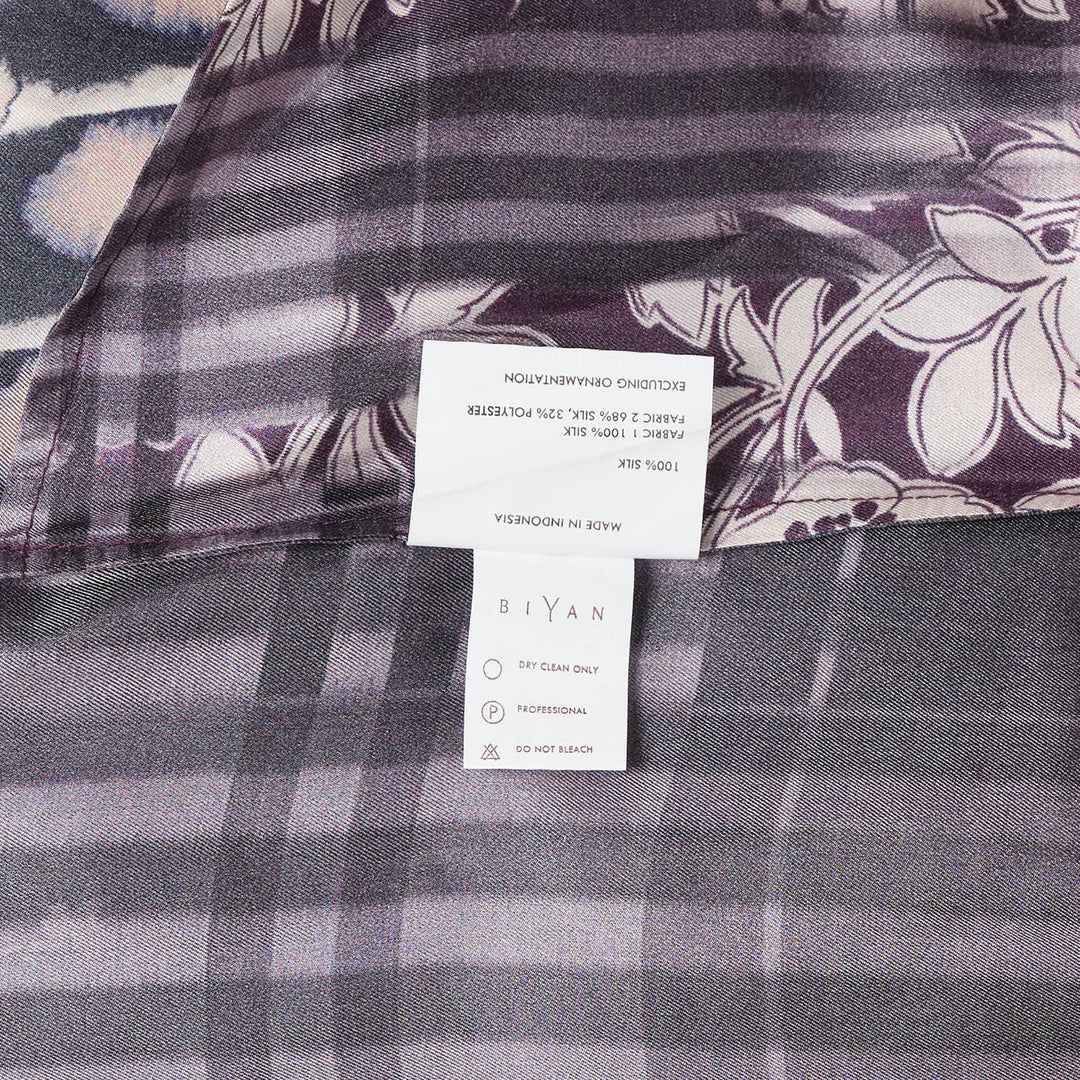 Mix Twill Silk Print Midi Dress