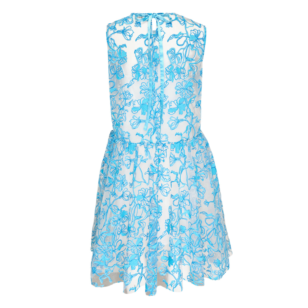 Caroline Hu Blue Floral Embroidered Mini Dress – Available at Club 21, Official Retailer in Singapore, Malaysia & Thailand with Global Shipping Online