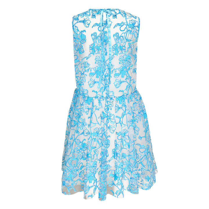 Caroline Hu Blue Floral Embroidered Mini Dress – Available at Club 21, Official Retailer in Singapore, Malaysia & Thailand with Global Shipping Online