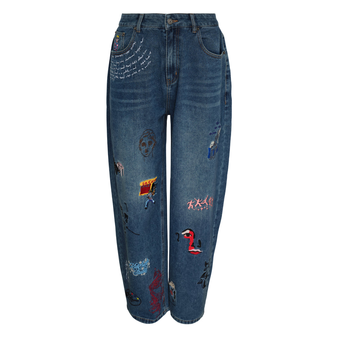 KidSuper Studios Embroidered Paintings Balloon Jeans – Available at Club 21, Official Retailer in Singapore, Malaysia & Thailand with Global Shipping Online