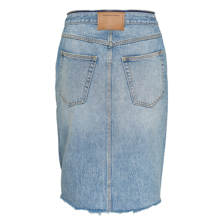 Dipped V Zip Waistband Skirt