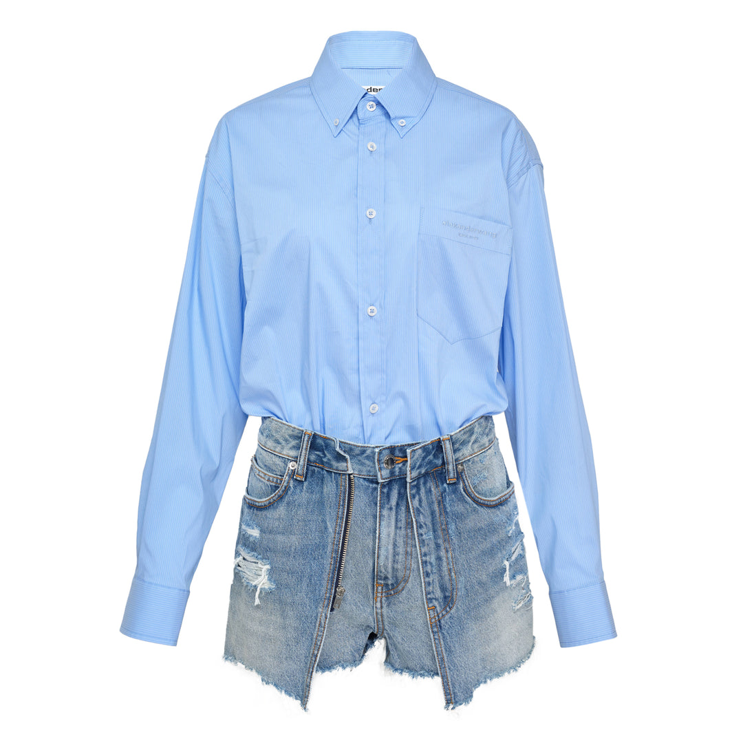 Pre-Styled Button Down Skort Romper