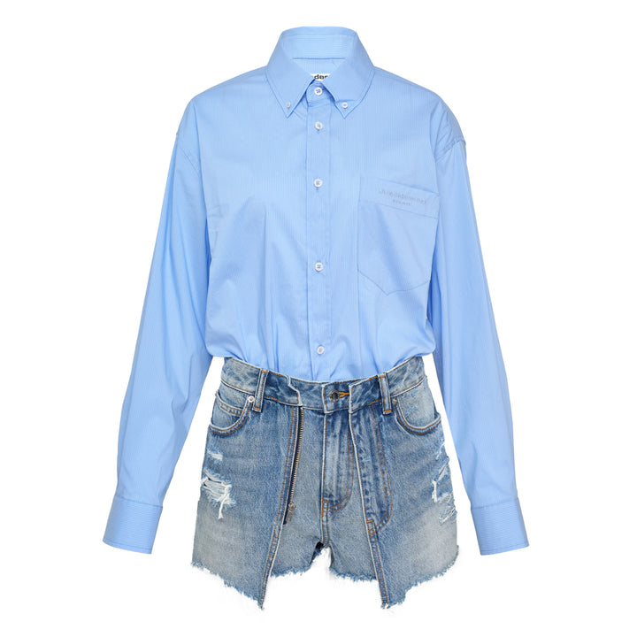 Pre-Styled Button Down Skort Romper