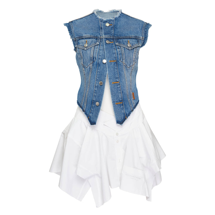 Pre-Styled Combo Dress With Denim
