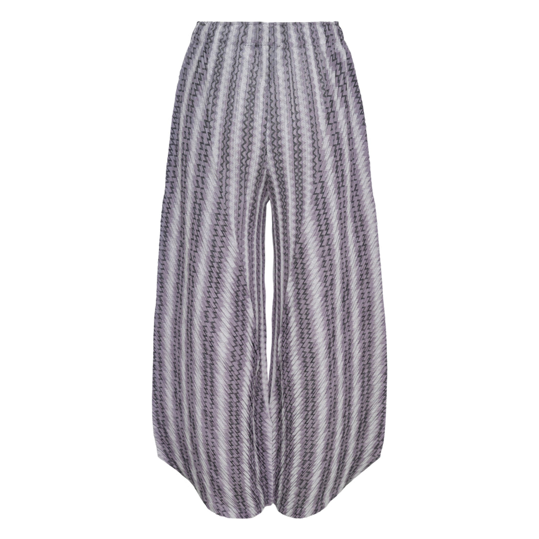 Cotton Zigzag Pleated Pants