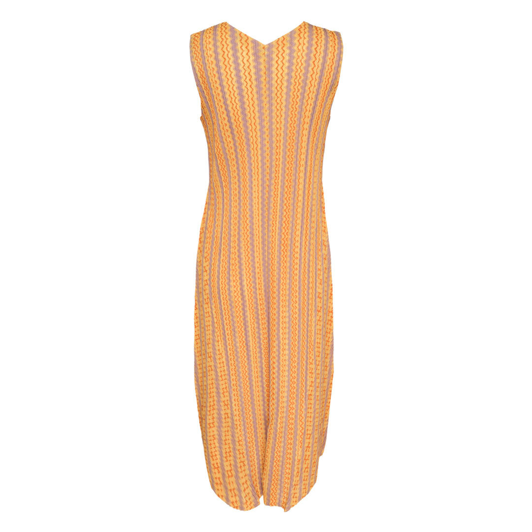 Cotton Zigzag Pleated Dress