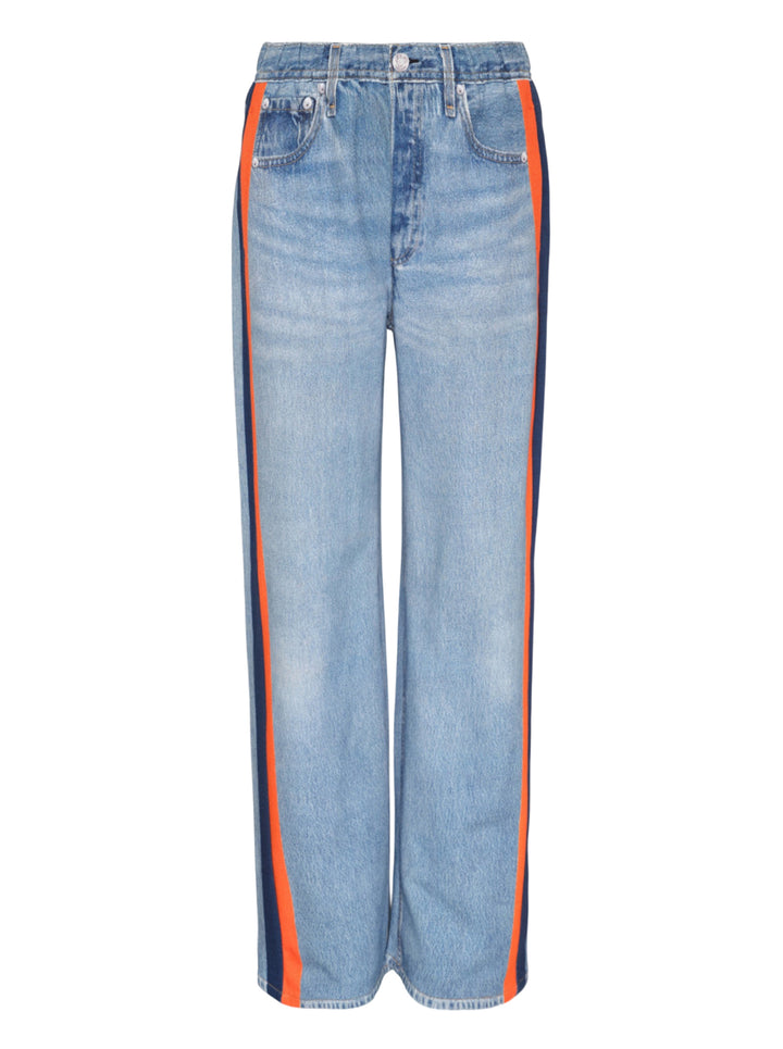 rag & bone Side Stripe Wide Leg Jeans