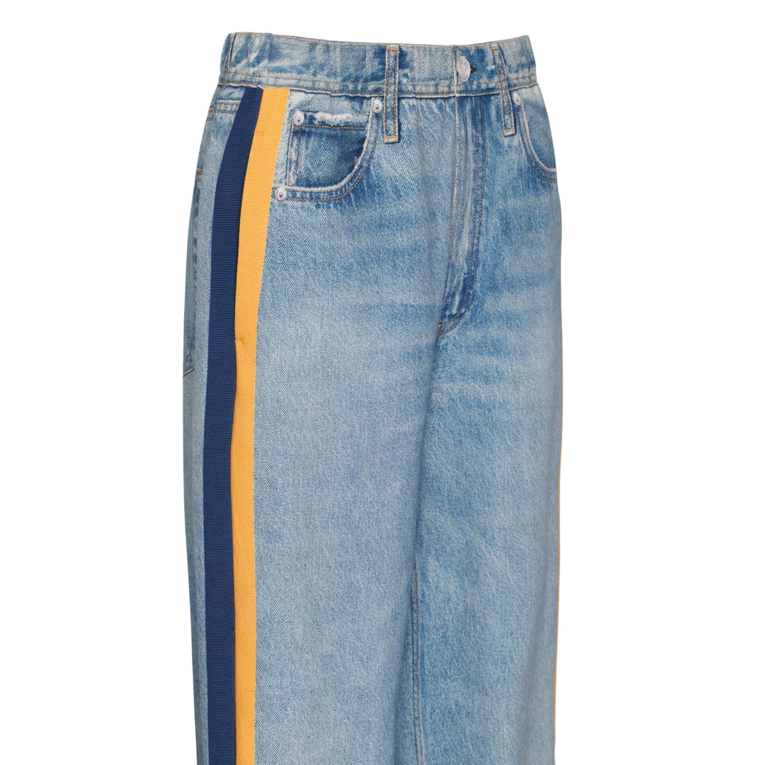 Side Stripe Wide Leg Jeans