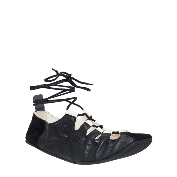 Fold Laced Nappa Lambskin Flats