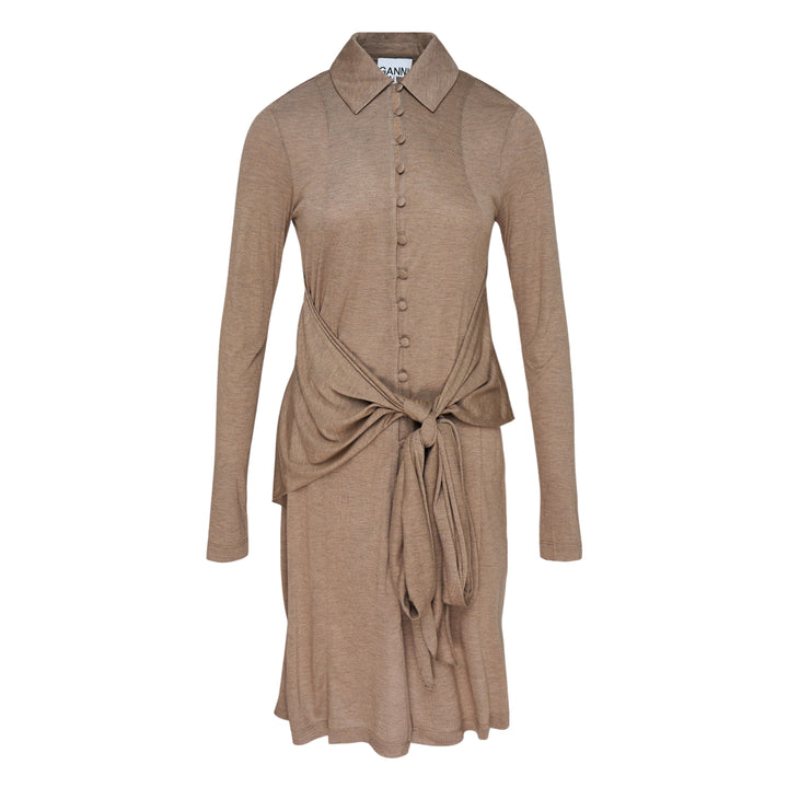 GANNI Viscose Jersey Long Sleeve Tie Dress – Available at Club 21, Official Retailer in Singapore, Malaysia & Thailand with Global Shipping Online