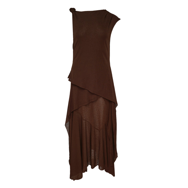 GANNI Marl Mesh Draped Knot Detail Dress – Available at Club 21, Official Retailer in Singapore, Malaysia & Thailand with Global Shipping Online