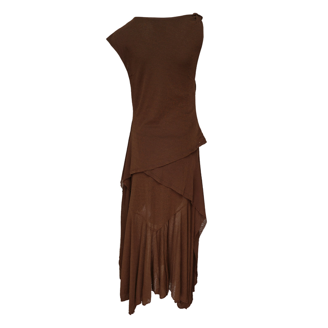 GANNI Marl Mesh Draped Knot Detail Dress – Available at Club 21, Official Retailer in Singapore, Malaysia & Thailand with Global Shipping Online