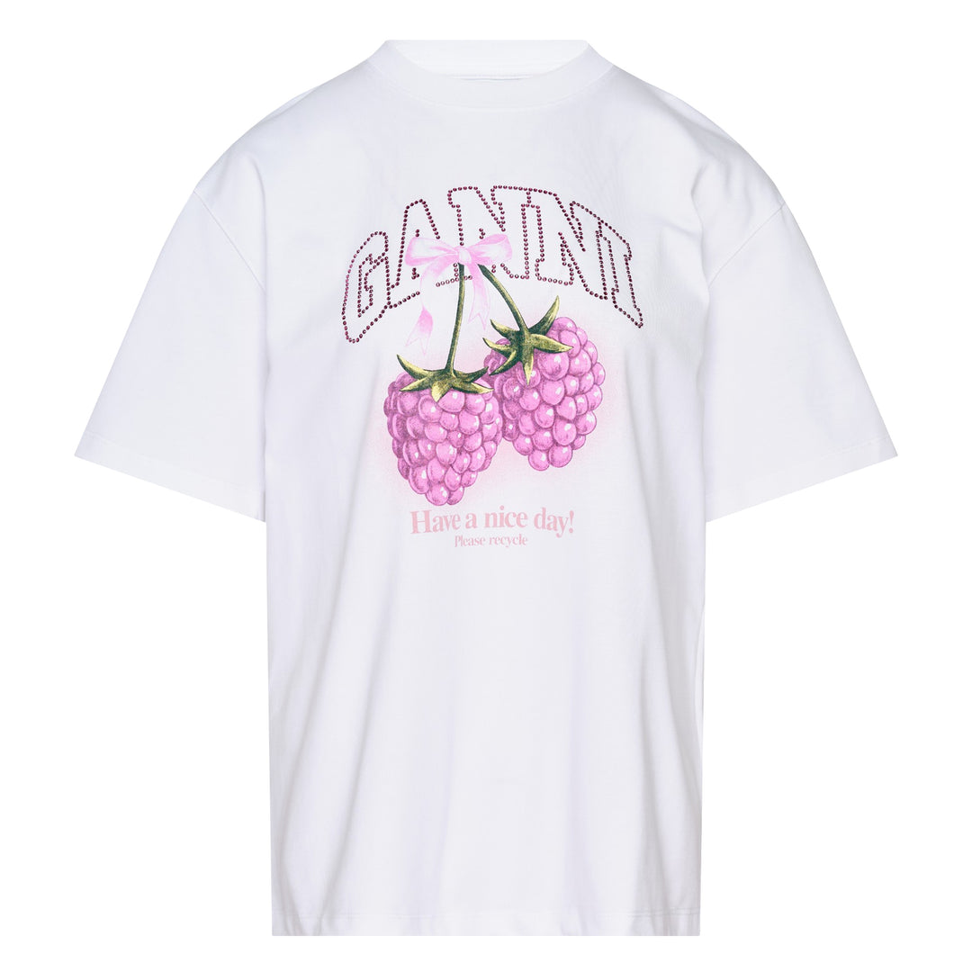 GANNI Heavy Cotton Jersey Raspberry T-Shirt – Available at Club 21, Official Retailer in Singapore, Malaysia & Thailand with Global Shipping Online