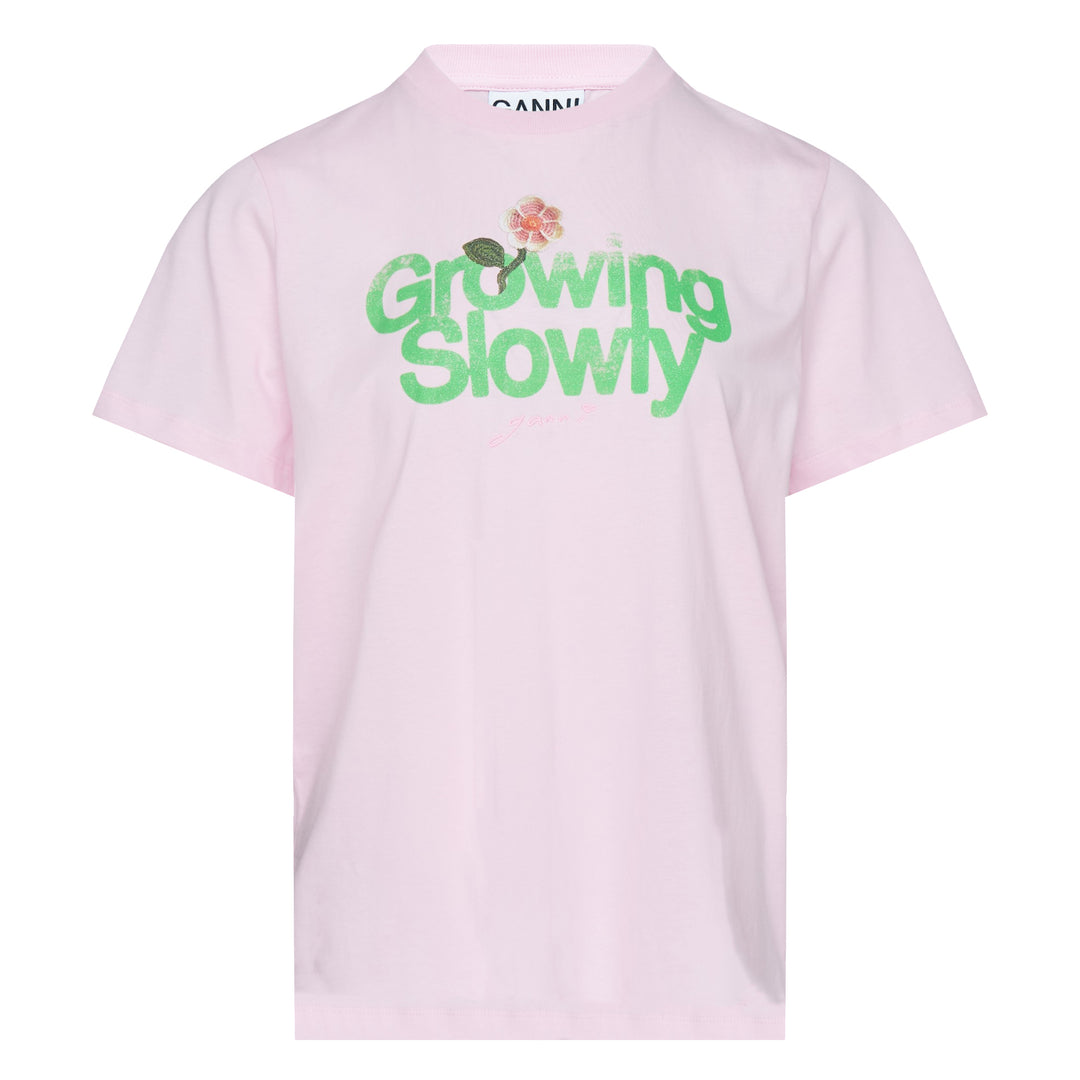 GANNI Growing Slowly Cotton Jersey Tee – Available at Club 21, Official Retailer in Singapore, Malaysia & Thailand with Global Shipping Online