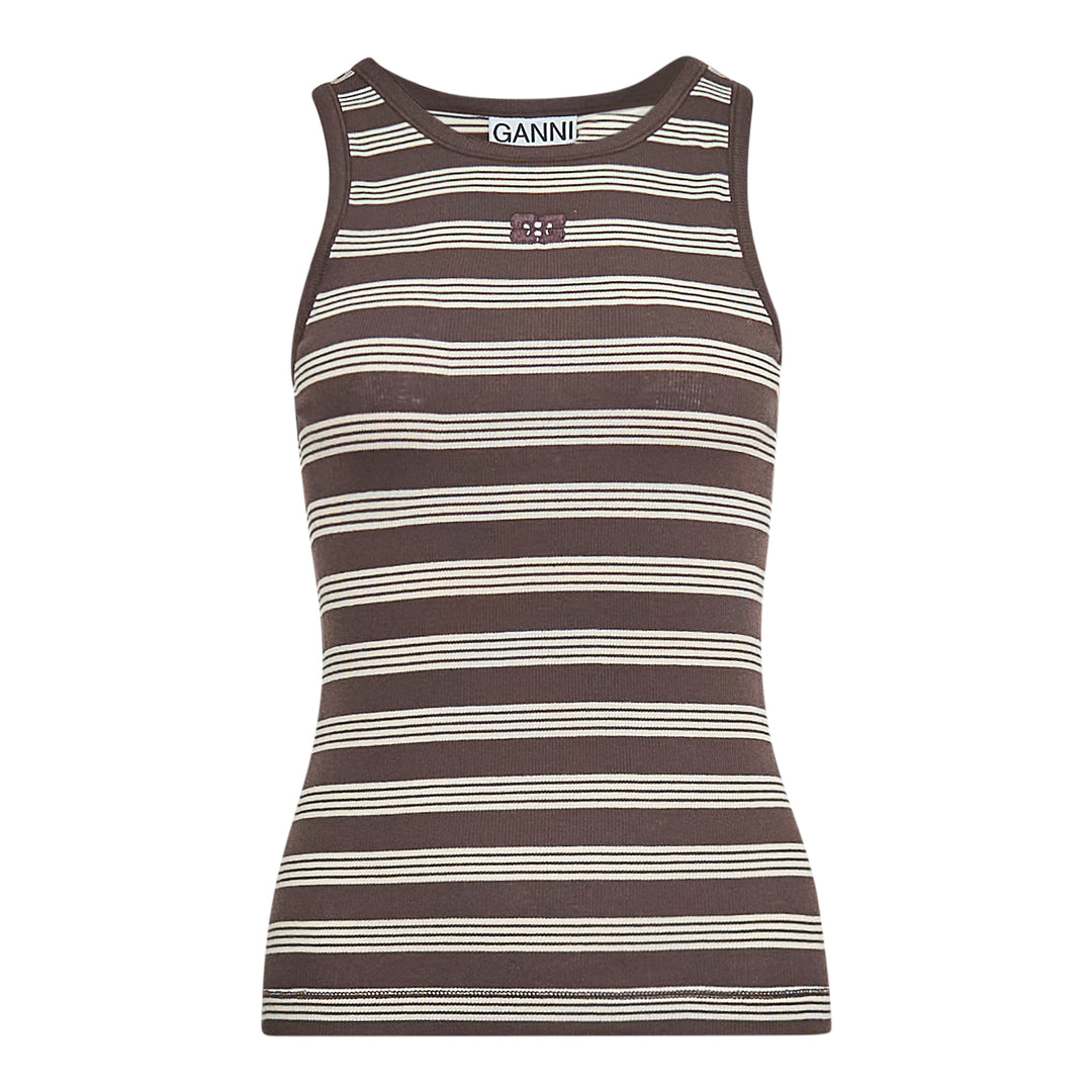 GANNI Soft Cotton Rib Tank Top – Available at Club 21, Official Retailer in Singapore, Malaysia & Thailand with Global Shipping Online