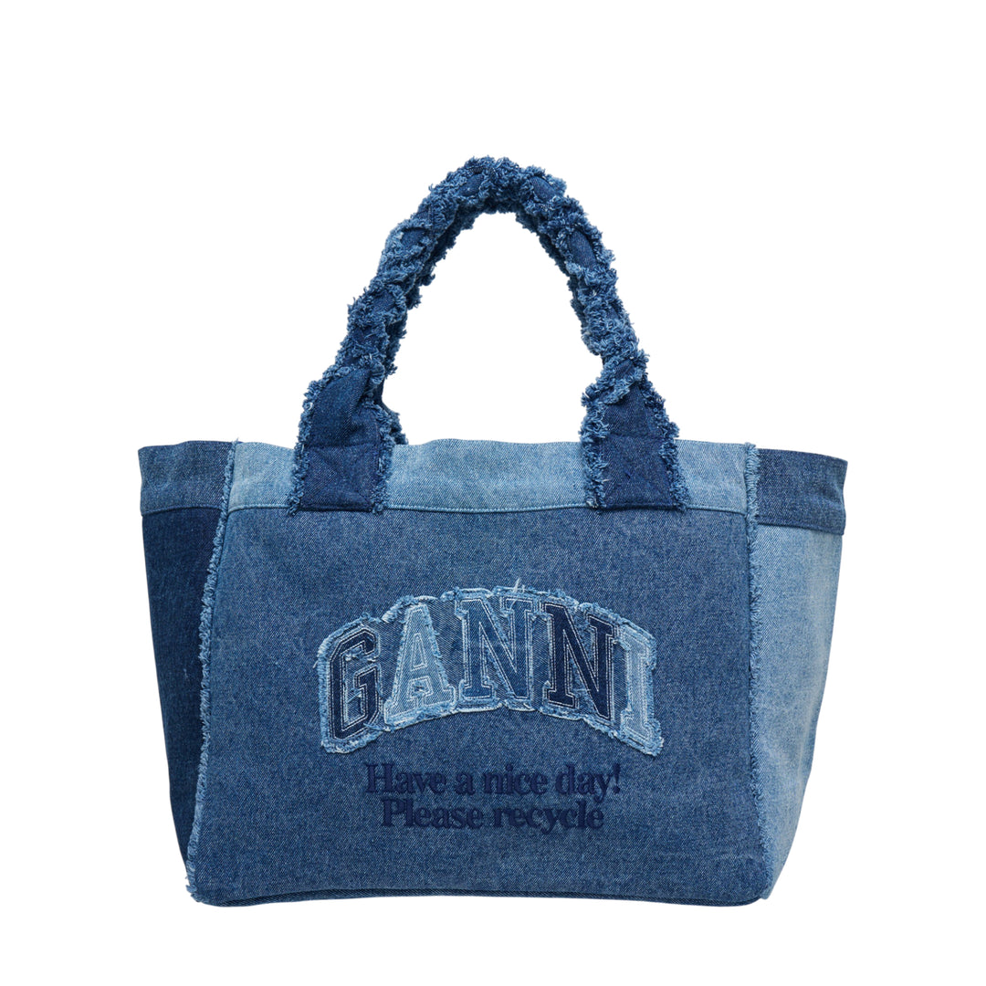GANNI Medium Trapeze Shopper Denim – Available at Club 21, Official Retailer in Singapore, Malaysia & Thailand with Global Shipping Online