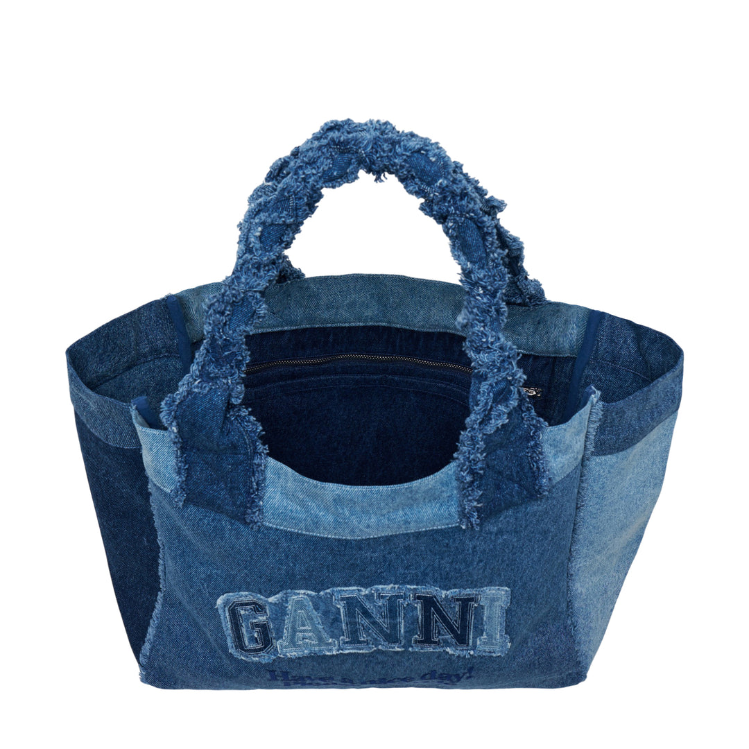 GANNI Medium Trapeze Shopper Denim – Available at Club 21, Official Retailer in Singapore, Malaysia & Thailand with Global Shipping Online