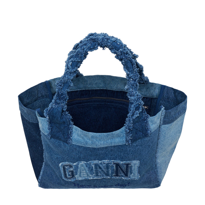 GANNI Medium Trapeze Shopper Denim – Available at Club 21, Official Retailer in Singapore, Malaysia & Thailand with Global Shipping Online