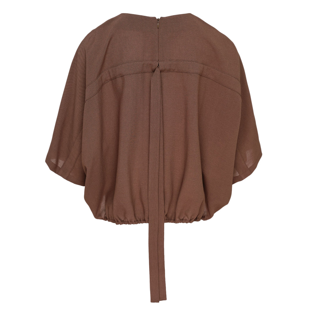 Brown Batwing Blouse