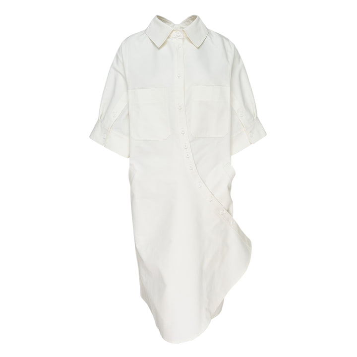 White Back-to-Front Shirt Dress