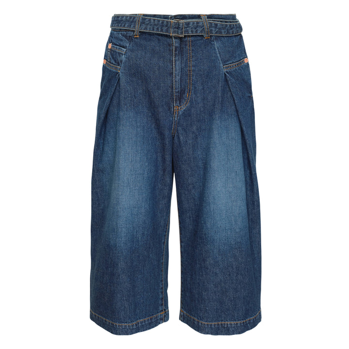 Wide Leg Denim Shorts