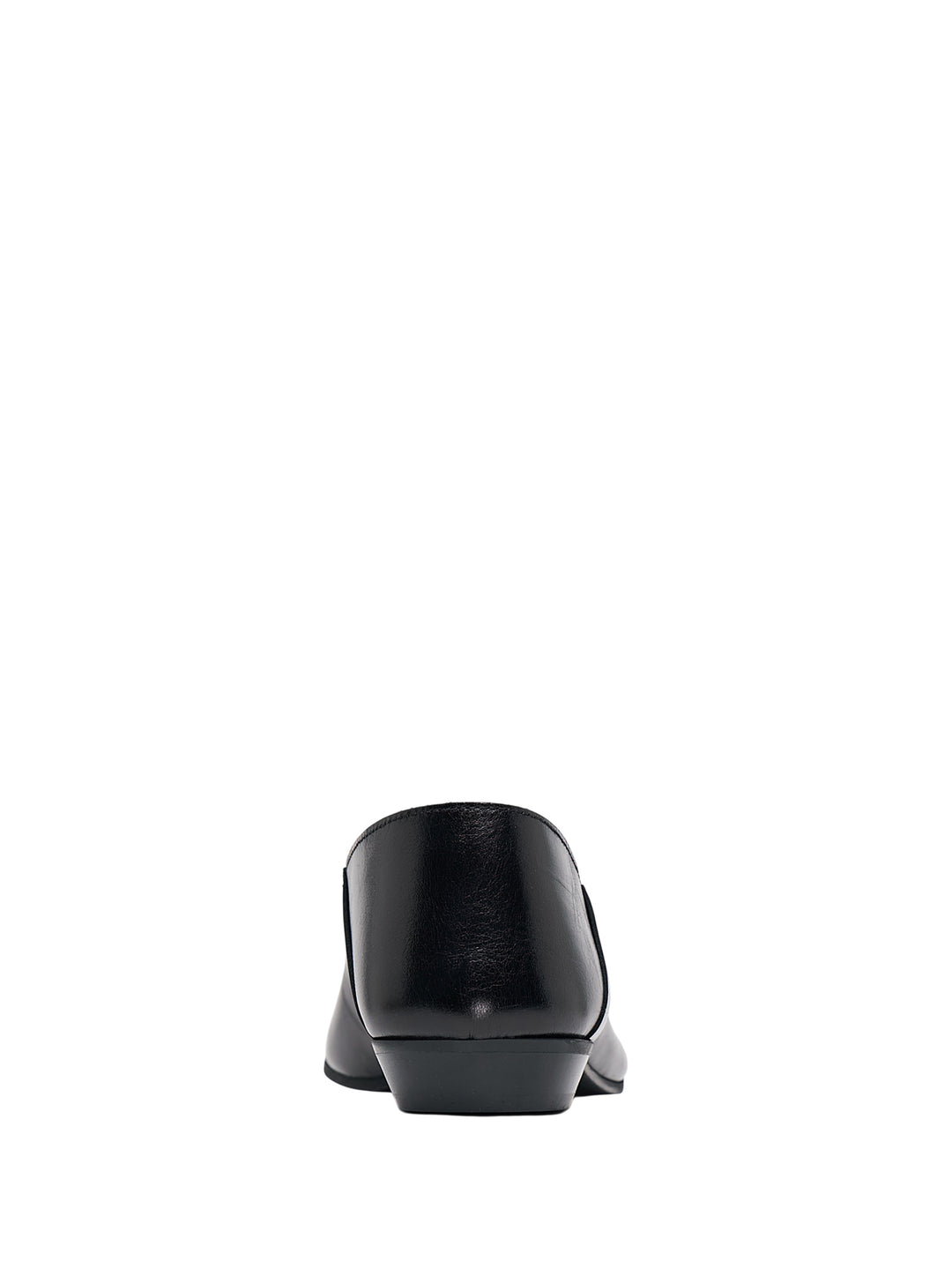 Black polished leather Mary Jane ballet flat with elasticated strap and low heel, side view - view 3
