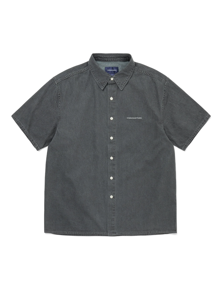 Washed Denim Short Sleeve Shirt