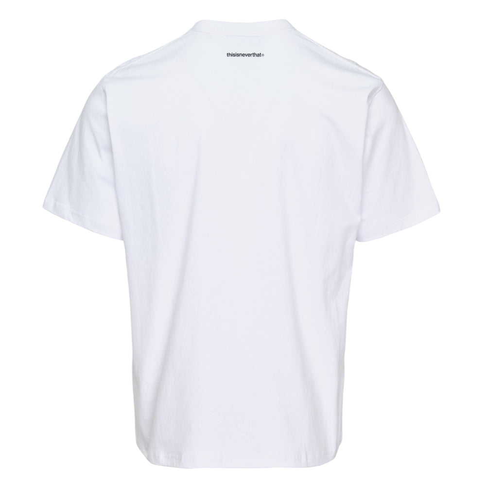 thisisneverthat T-Logo Short Sleeve Tee in white with the brand's registered wordmark printed across the chest