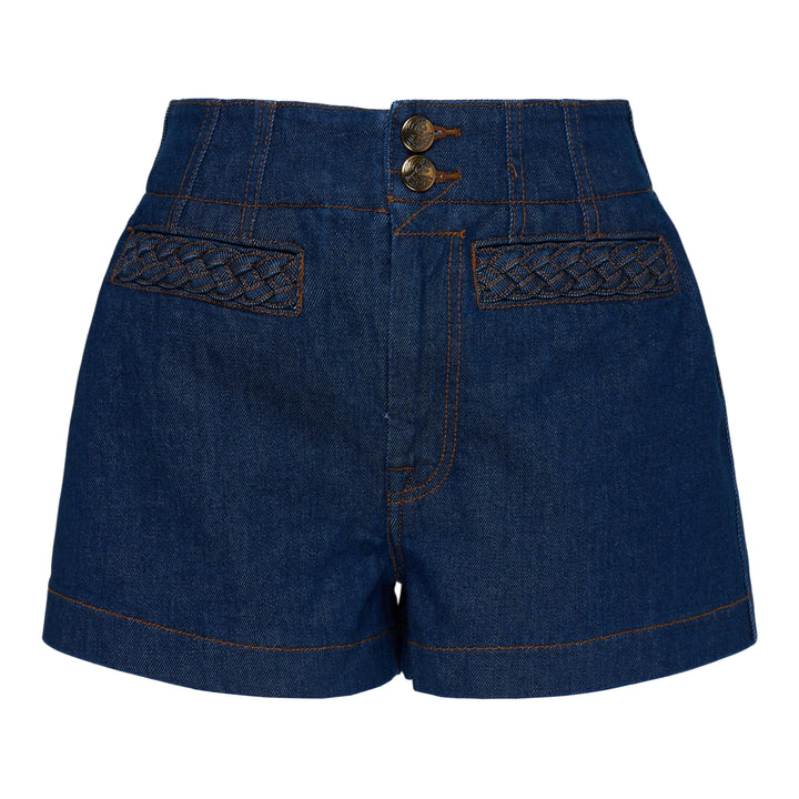 ZIMMERMANN Aster Denim Short – Available at Club 21, Official Retailer in Singapore, Malaysia & Thailand with Global Shipping Online