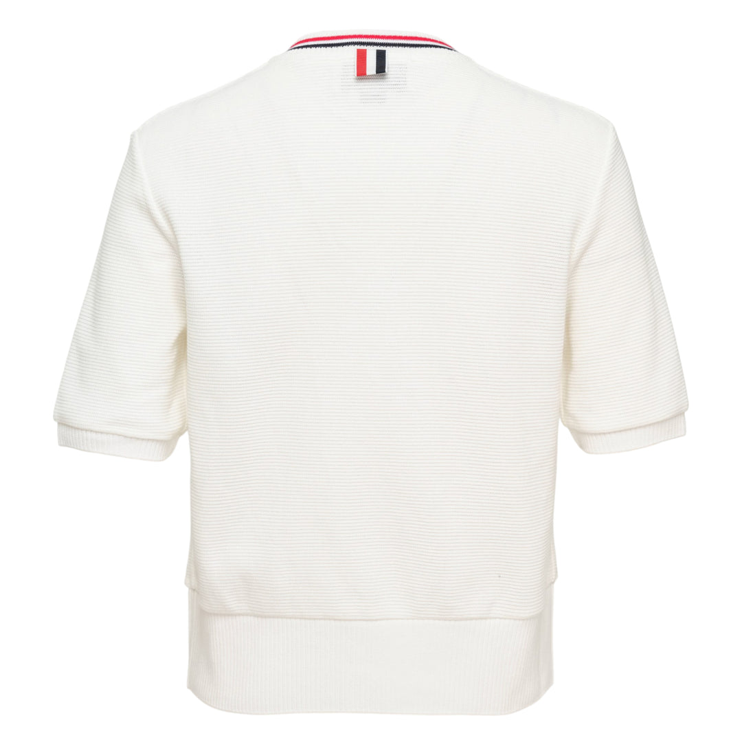 Short Sleeve Crew Neck Cardigan