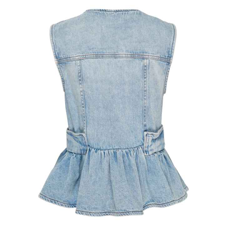 Lightweight Denim Peplum Vest