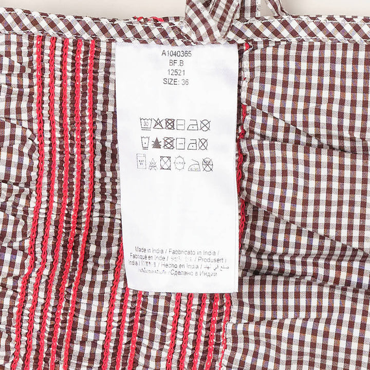 Check Cotton Smocked Tie Top